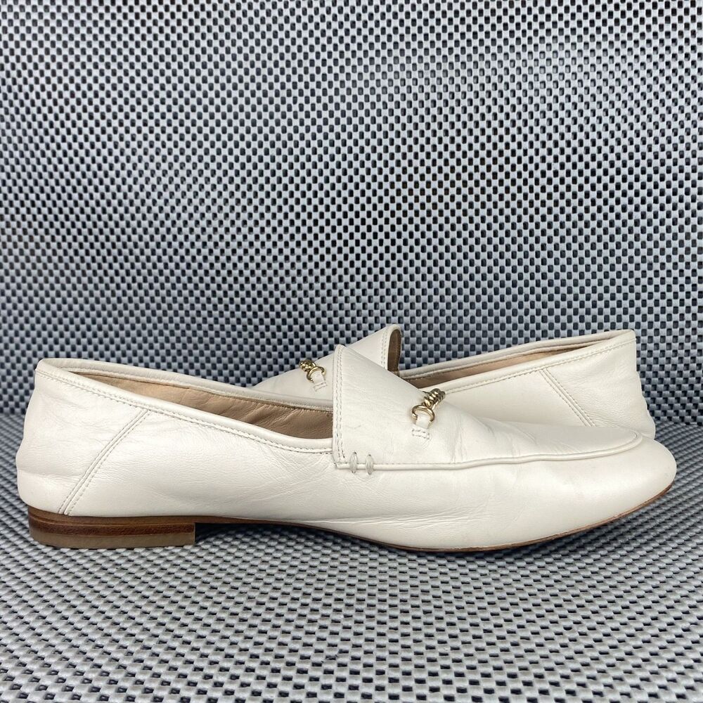 Coach Hanna Loafers Womens 9.5 B Cream Leather Slip On Shoes  Almond Toe Casual - Picture 4 of 12